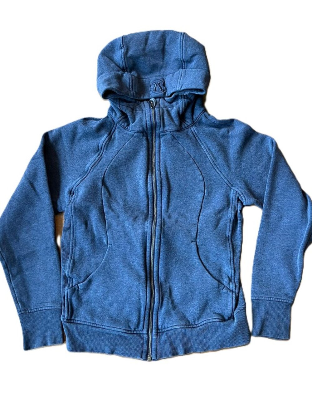 Lululemon Scuba Hoodie Light Cotton Fleece Heathered Gatsby Blue Size 10 Medium